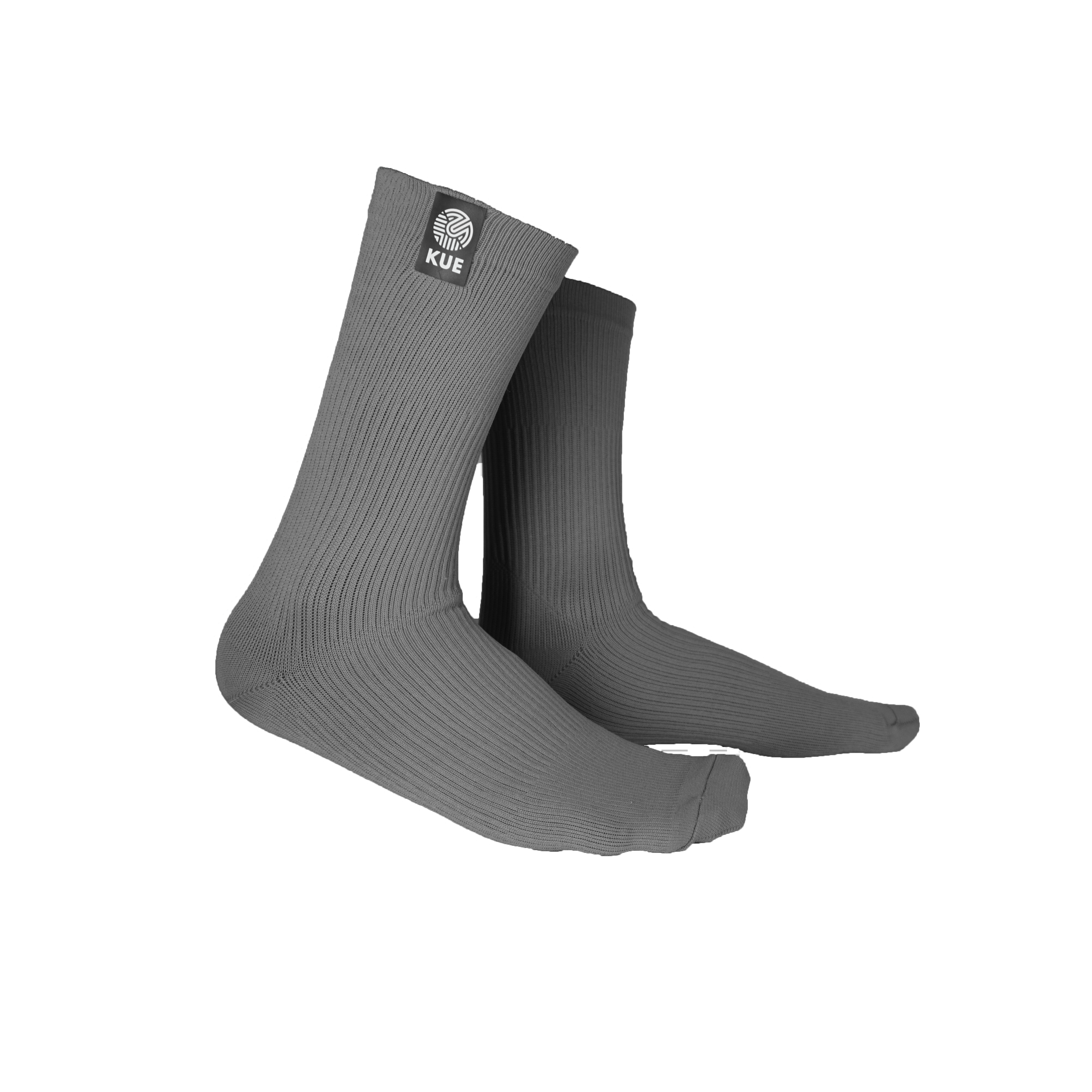 Pair of gray socks on a white background