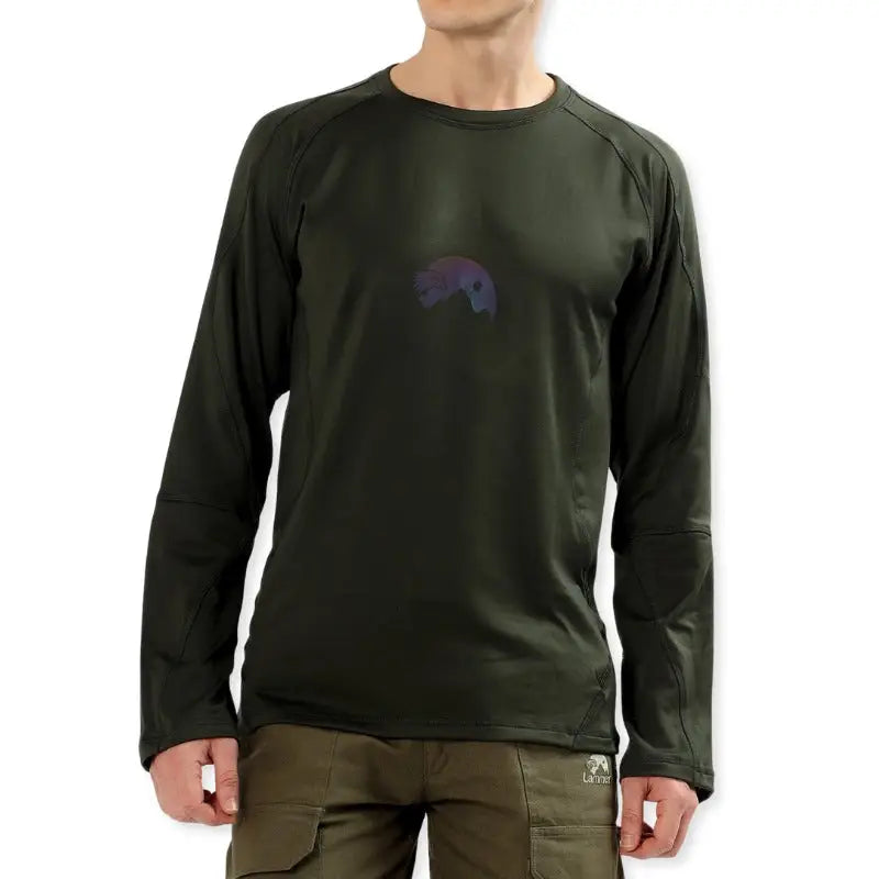 Lammer Brushed Lycra Stretchable Full Sleeve T-Shirt - Green / M - T-shirt