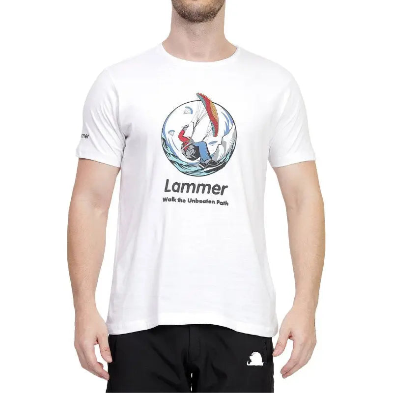 Lammer Men’s Cotton Parachute Printed T-shirt - White / S - T-shirt