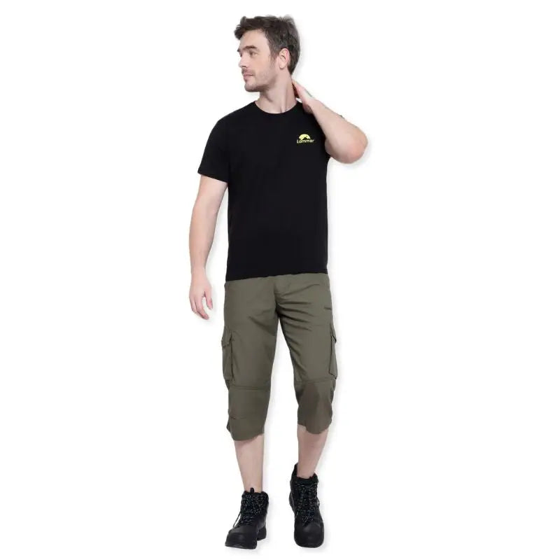Lammer Men’s Cotton Silm-Fit Solid Three Fourth Shorts - Shorts
