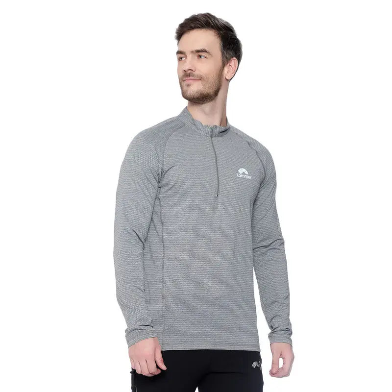 Lammer Men’s Dry Fit Full Sleeves with Half Zip T-shirt - T-shirt