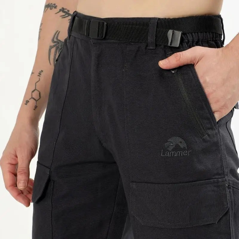 Lammer Men’s Premium Heavy Cotton Multi Pockets Cargo Pants - Cargos and Pants