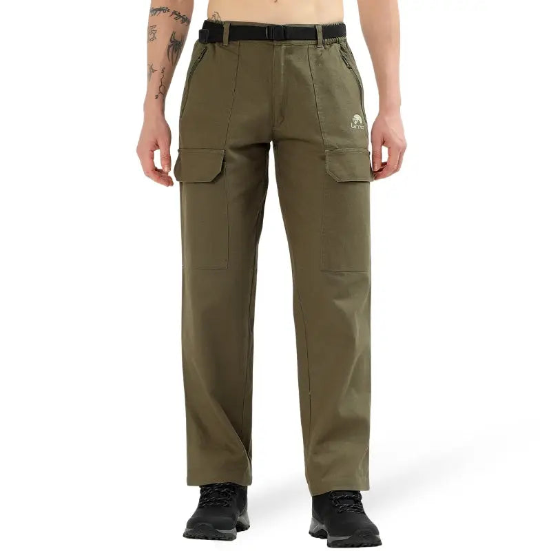 Lammer Men’s Premium Heavy Cotton Multi Pockets Cargo Pants - Green / M - Cargos and Pants