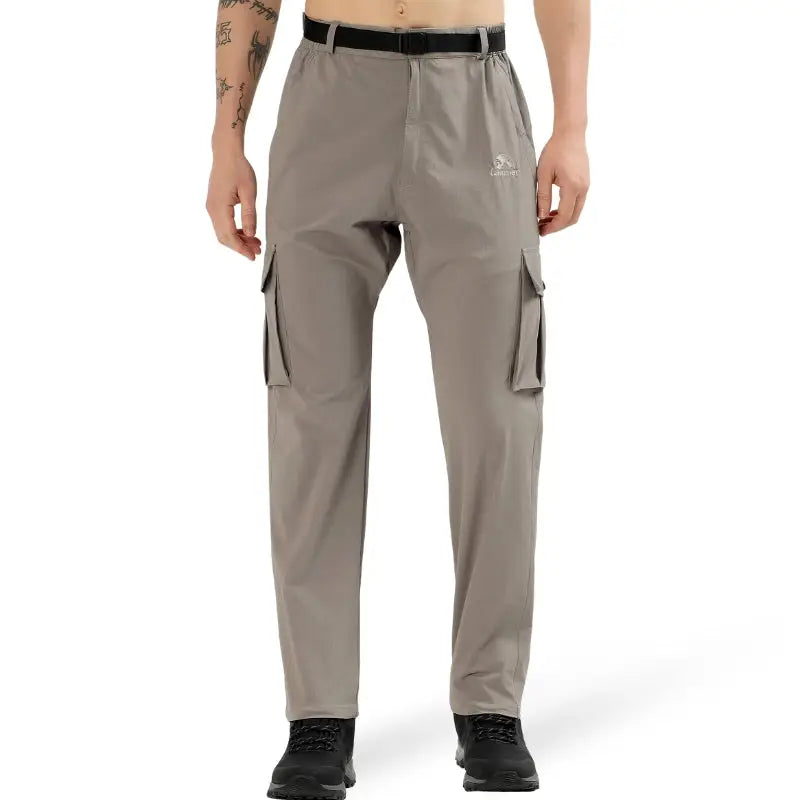 Lammer Men’s Ripstop Nylon 4-Way Stretch Trekking Pants - Light Grey / M - Cargos and Pants
