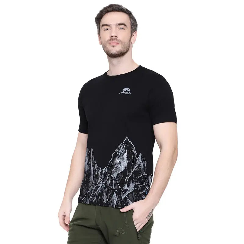 Lammer Men’s Slub Cotton Mountain Printed T-shirt - T-shirt