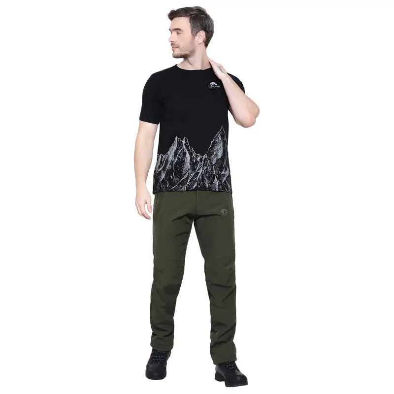 Lammer Men’s Slub Cotton Mountain Printed T-shirt - T-shirt