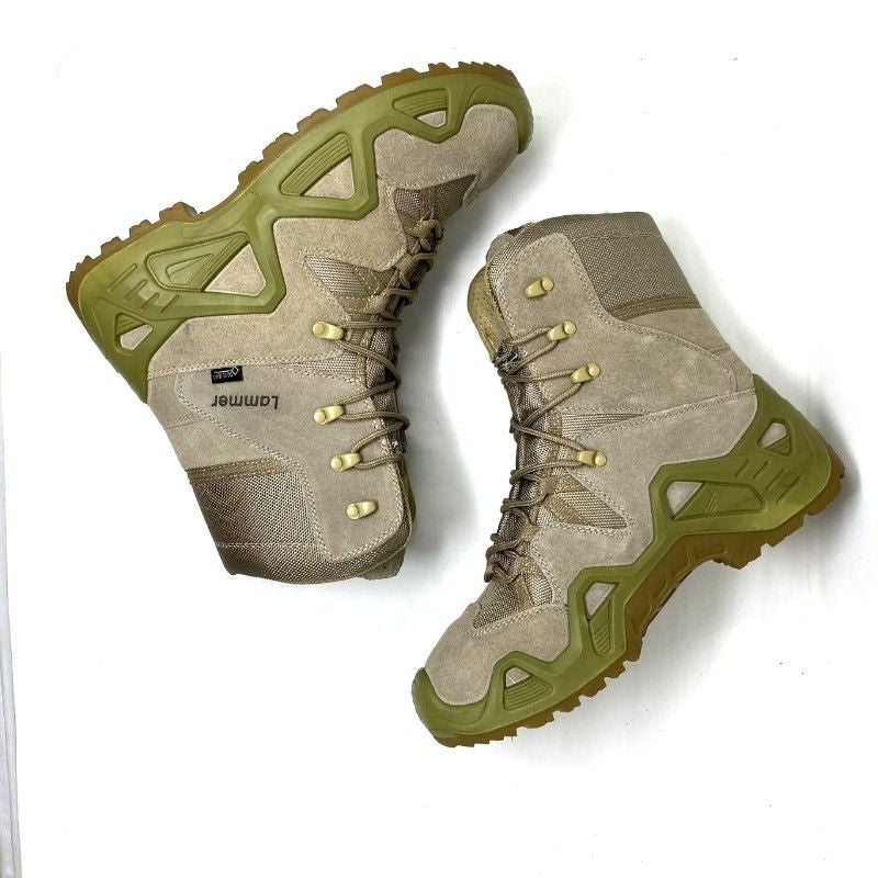 Lammer Men's Tactical-4 High Ankle Shoes in dark gray, featuring durable design, lace-up closure, and rugged sole for tactical use.