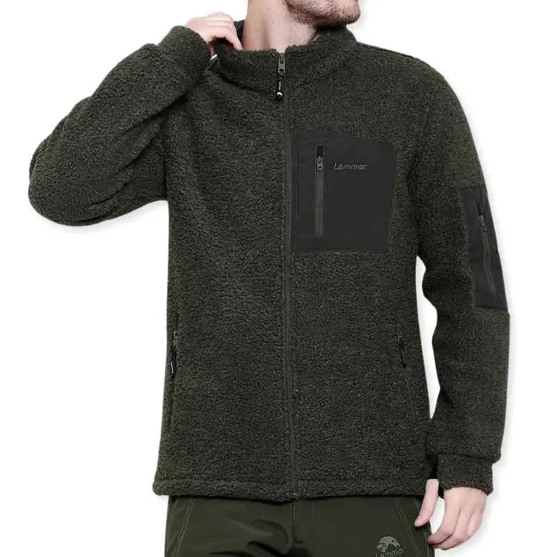 Lammer Men’s Teddy 002 Full Zip Jacket - Green / M - Fleece Jacket