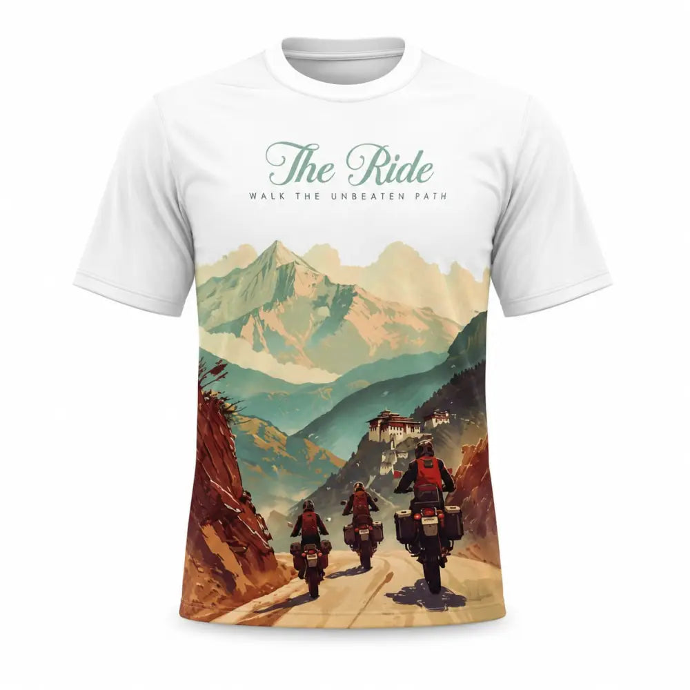 Lammer Men’s The Ride Premium Outdoor Adventure Graphic T-Shirt - White / S - T-shirt