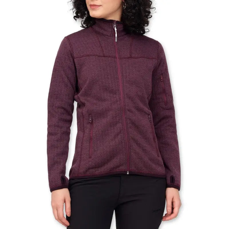 Lammer Women’s Fleece Full Sleeves Jacket - Dark Maroon / S - Wind Jacket