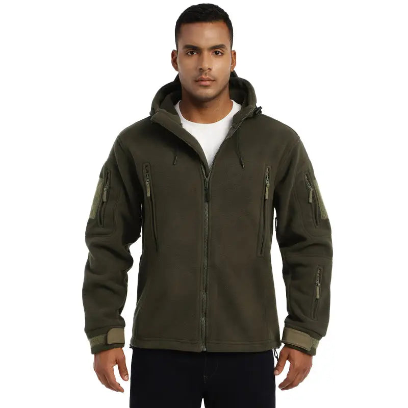 MountMiller Men’s 10 Zip Outpost Superbond Jacket - Olive Green / S - Jacket