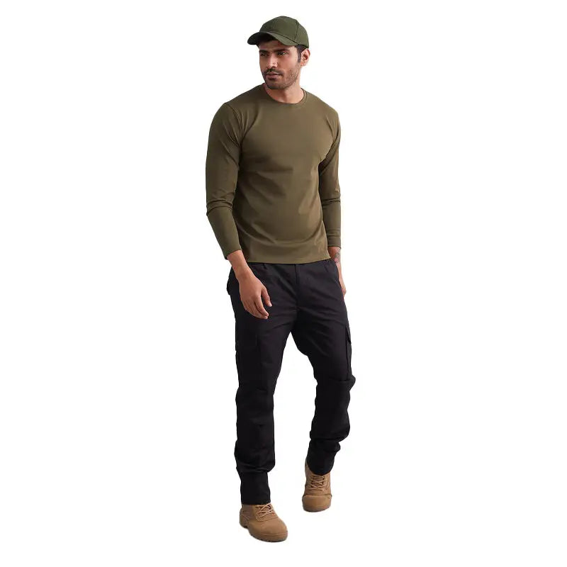 MountMiller Men’s Durafit Torso Full Sleeves T-Shirt - Military Olive / S - T-shirt