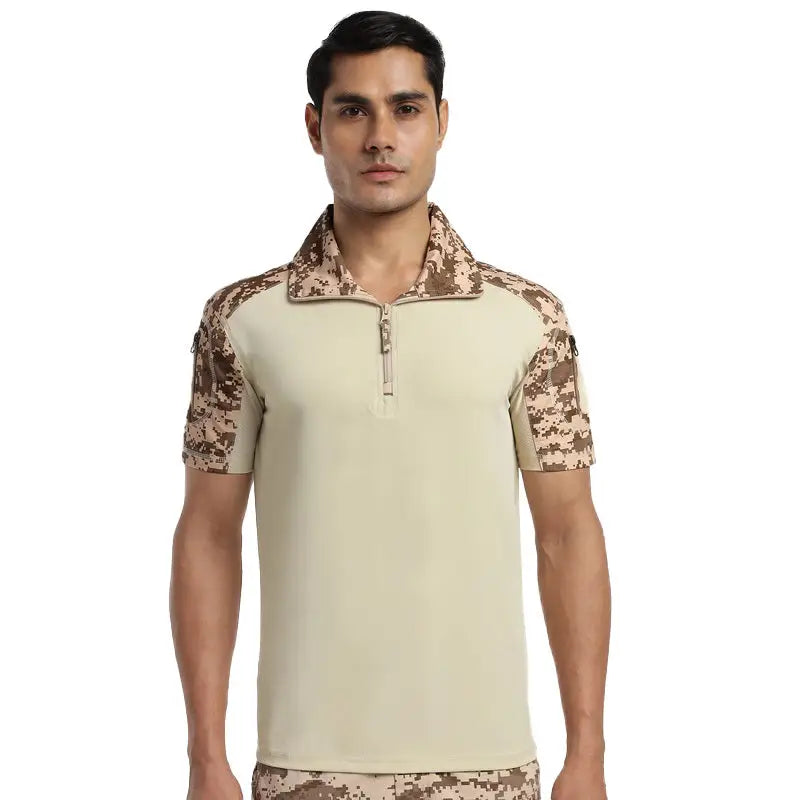 MountMiller Men’s Short Sleeves Tactical T-shirt - DESERT / S - T-shirt