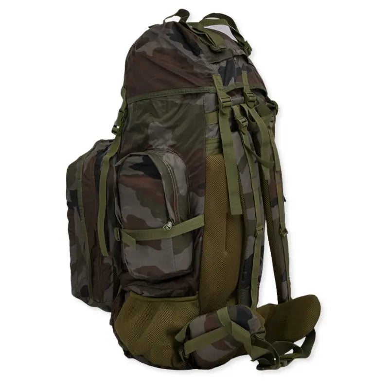NLTW load-bearing 95L tactical military-style rucksack with multiple utility pouches for outdoor adventure and gear storage.