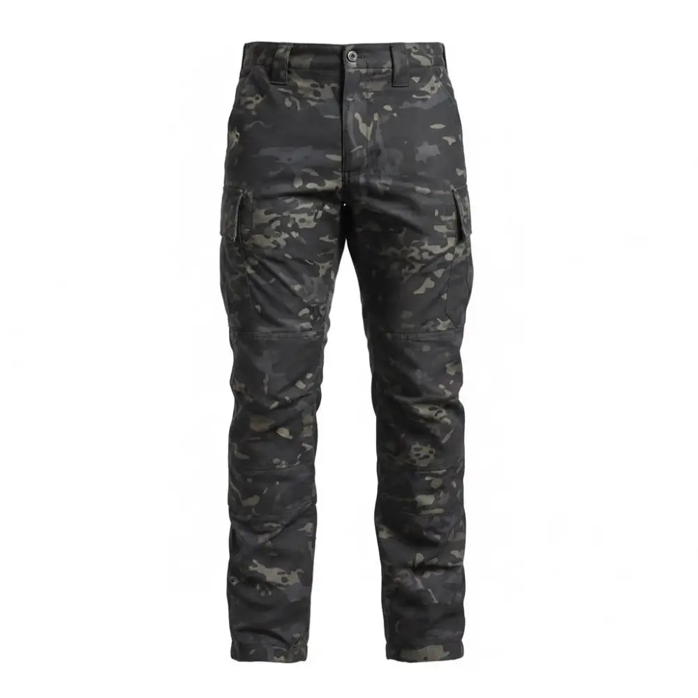 NLTW Men’s Camouflage Cargo Pants Stretchable Outdoor Utility Trousers - Black Camouflage / 30 - Cargos and Pants