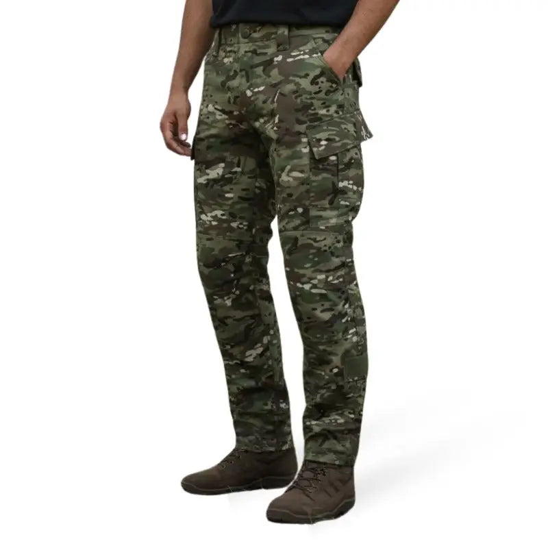 NLTW Men’s Tactical Cargo Pants | Multi Pocket Stretchable Outdoor Utility Trousers - Camo / 30 - Cargos and Pants