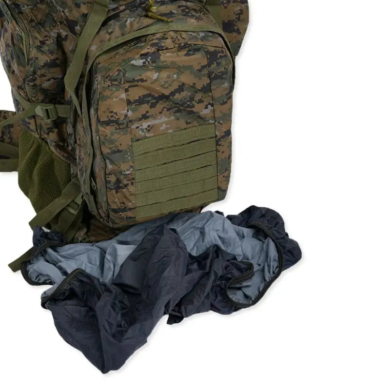 NLTW tactical 95 liters travel backpack with multiple compartments, rugged adventure rucksack in dark brown.