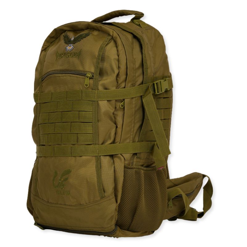 NLTW Tactical Day 55 Litres Backpack with MOLLE front panel, military-style outdoor backpack for camping and hiking.