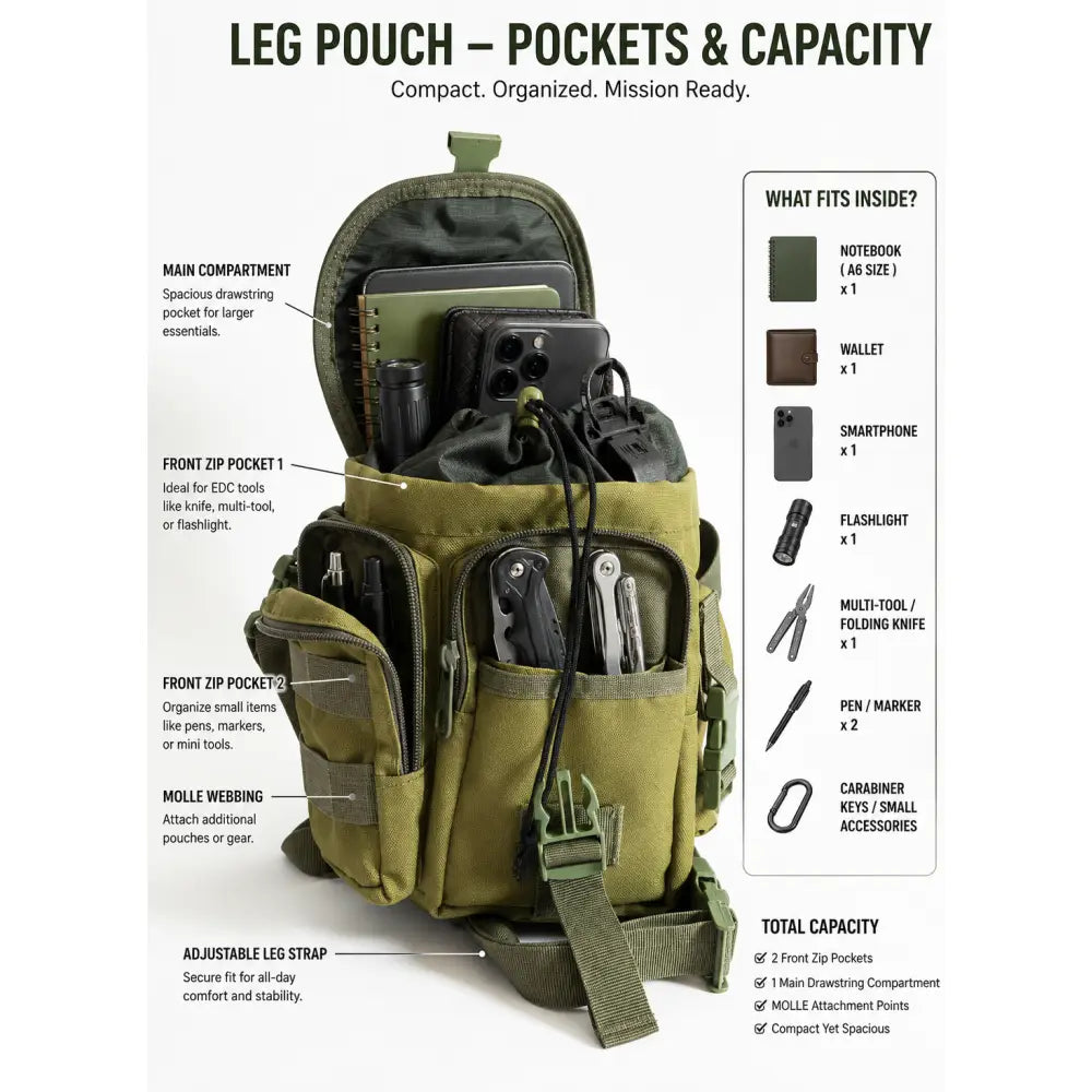 NLTW Unisex Tactical Utility Waist Bag |Multi Pocket Belt Pouch - Military Olive - Waist Packs