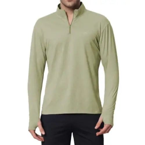 Reccy Mens QZip Flex Tee - Moss Green / S - T-shirt