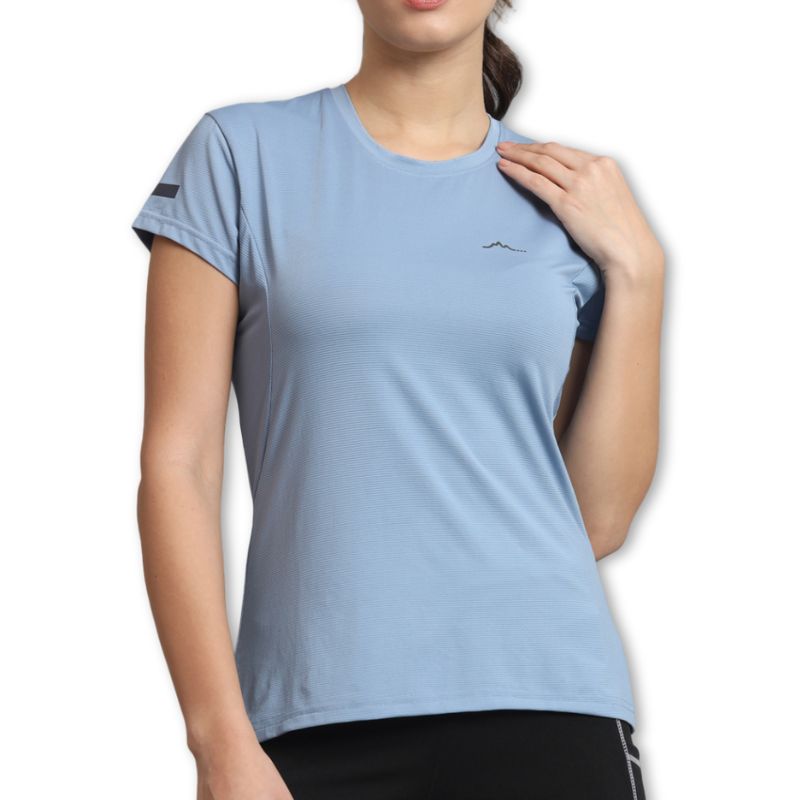 Reccy Women’s Ultralight Soft Breathable Super Stretch Moisture Wicking Athletic T-shirt - Dusk Blue / XS - T-shirt