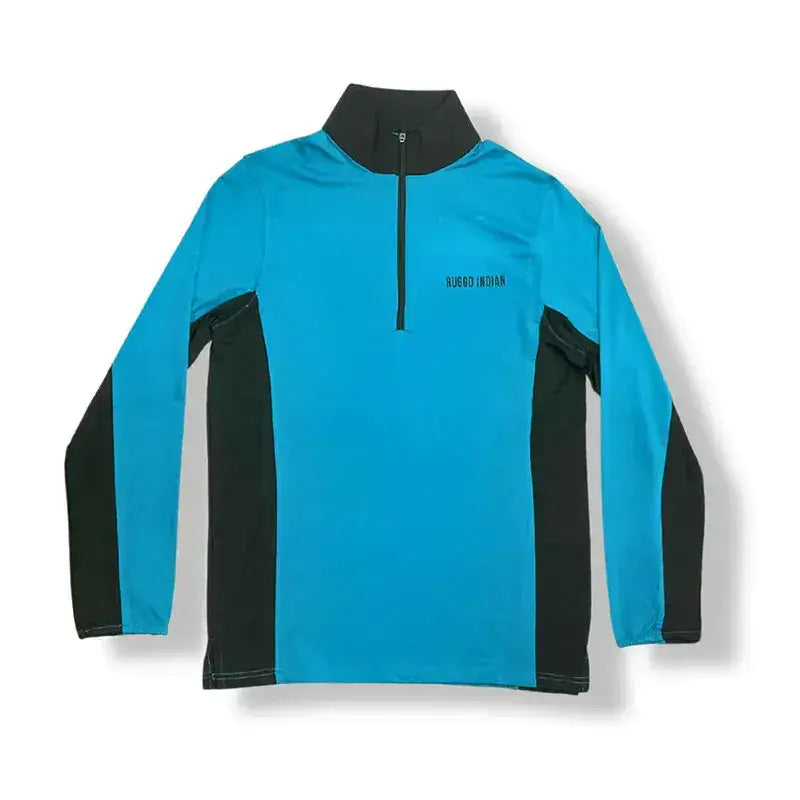 Ruggd Indian men's breathable hiking and trek T-shirt in blue, lightweight and comfortable for outdoor activities.