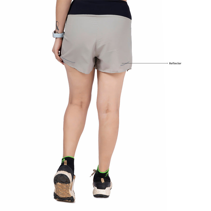 Ruggd Indian women's feather light running active speed shorts in a vibrant color, designed for comfort and performance.