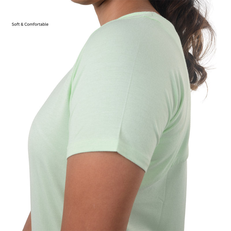 Indian women's odor-resistant bamboo training T-shirt by Ruggd Indian, featuring a comfortable fit and eco-friendly fabric.