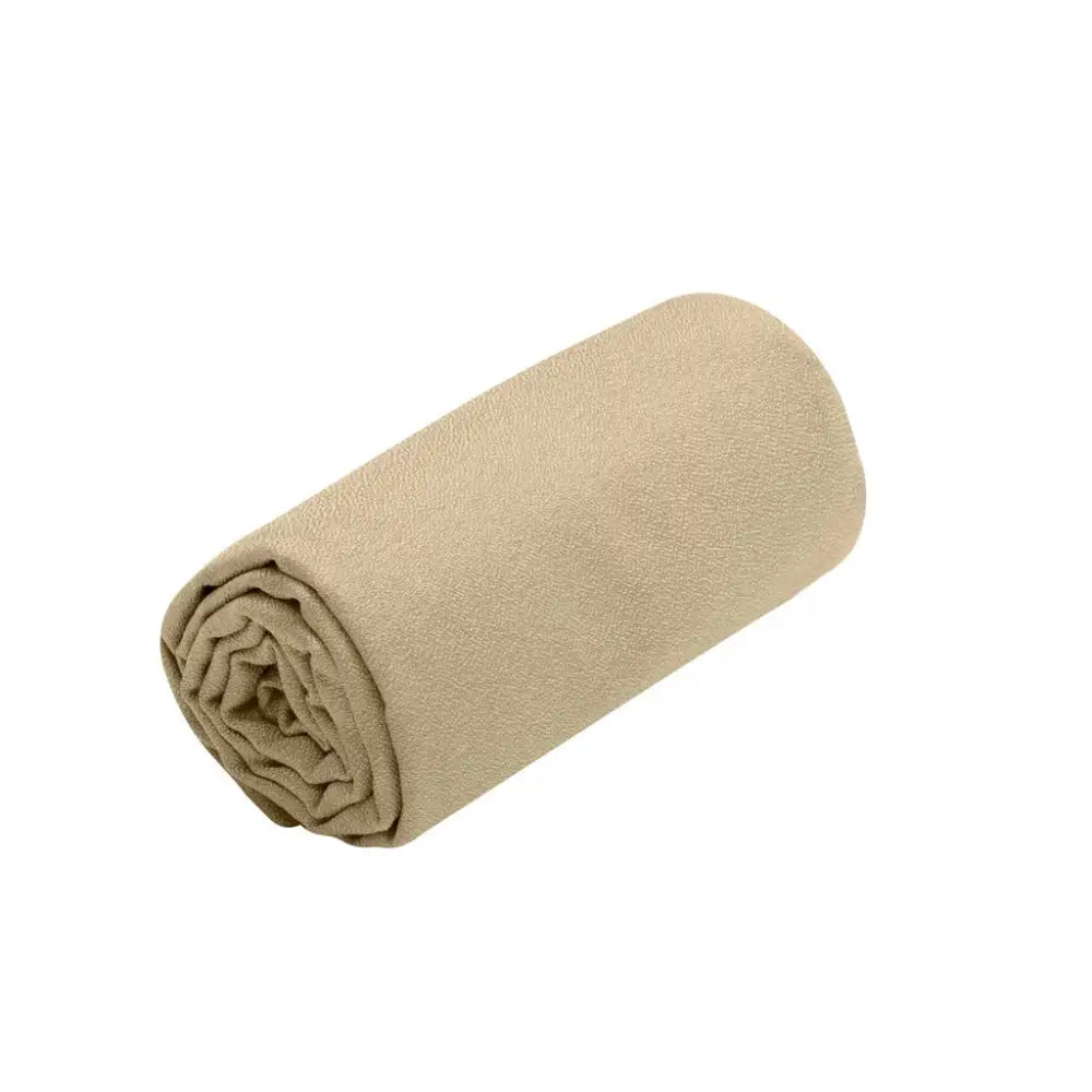Sea to Summit Airlite Sports quick-dry microfibre towel in dark brown, lightweight and soft for travel and outdoor activities.