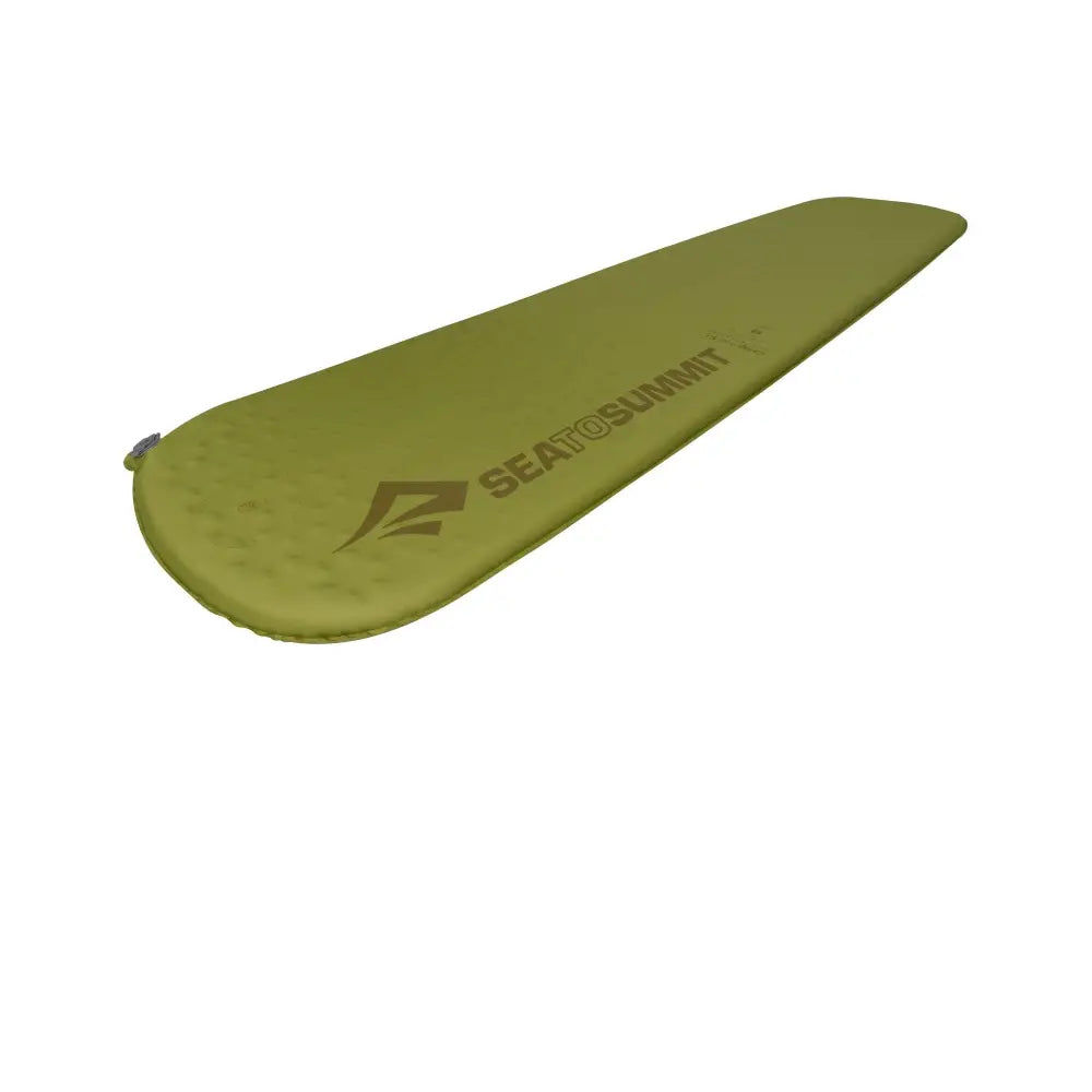 Sea to Summit Camp Self-Inflating Sleeping Mat in green, regular size, designed for comfortable outdoor camping sleep.