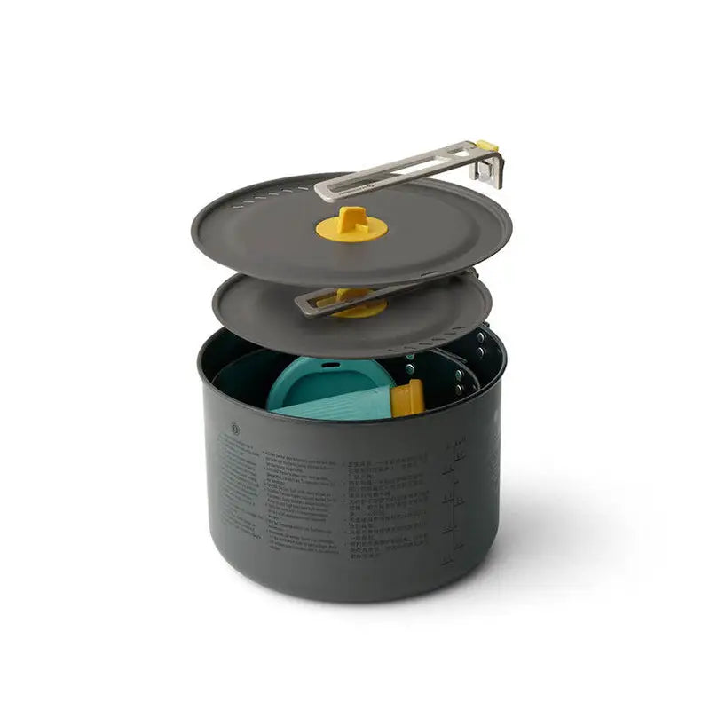 Sea to Summit Frontier Ultralight Two Pot Cook Set - 6 Piece - Black / One Size - Camp Kitchen