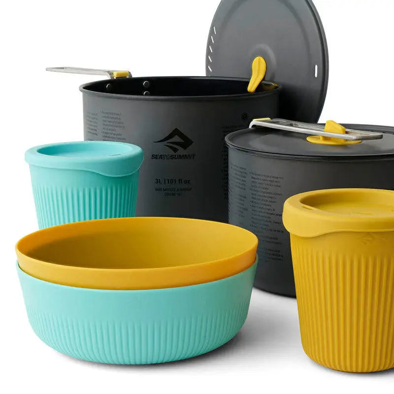 Sea to Summit Frontier Ultralight Two Pot Cook Set - 6 Piece - Black / One Size - Camp Kitchen