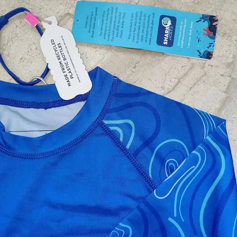 Shark Mate men's water sports UV rash guard T-shirt featuring juvenile angel fish design, full sleeves for sun protection.