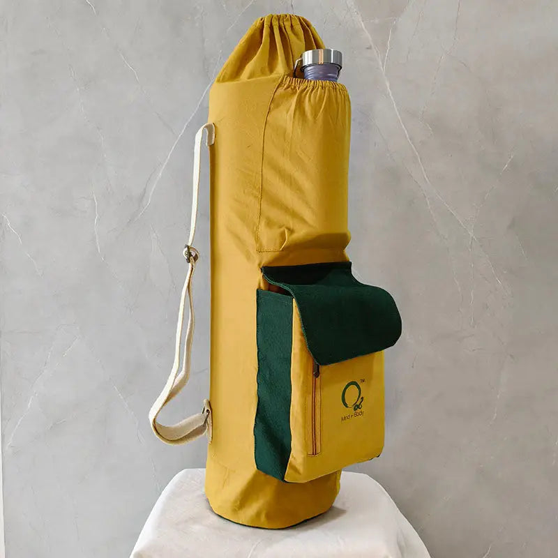 SkiD O2 Unisex 3 Pocket Canvas Block Style Yoga Bag