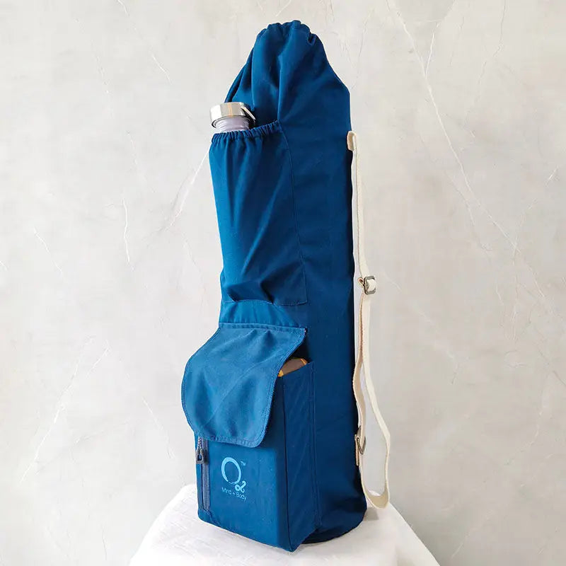 SkiD O2 Unisex 3 Pocket Canvas Block Style Yoga Bag