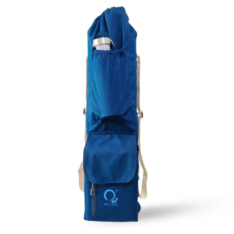 SkiD O2 Unisex 3 Pocket Canvas Block Style Yoga Bag - Dark Blue