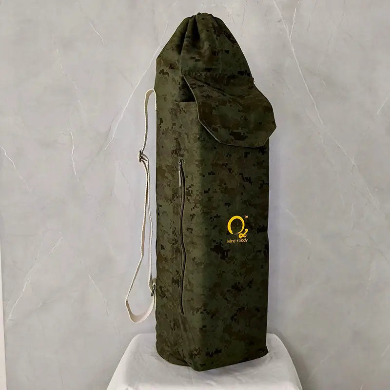 SkiD O2 Unisex Double Block Pocket Mat Yoga Bag - Olive Green - Yoga