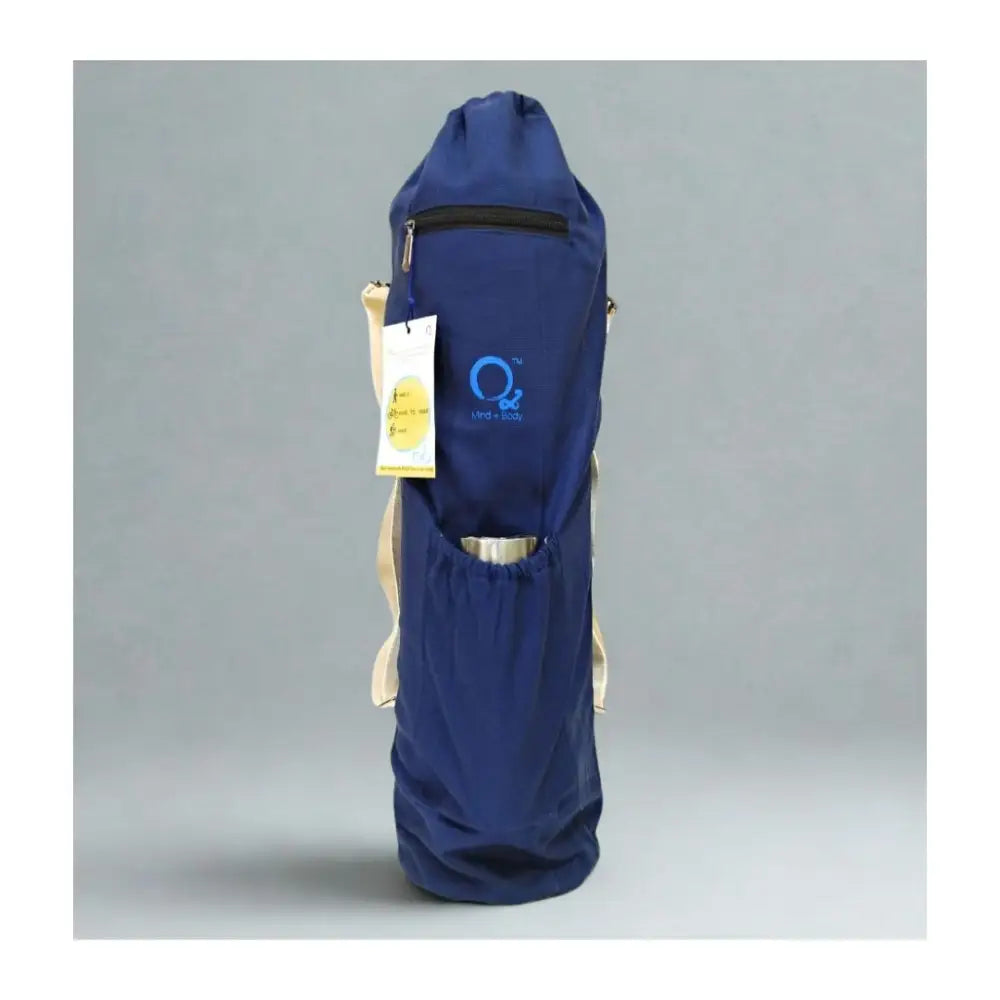 Skid O2 Unisex Yoga Mat Bag-2 Pockets - Navy Blue - Yoga