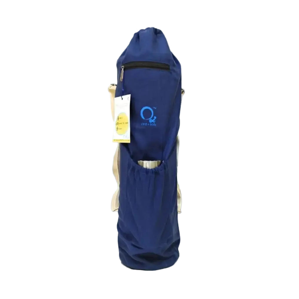 Skid O2 Unisex Yoga Mat Bag-2 Pockets - Navy Blue - Yoga