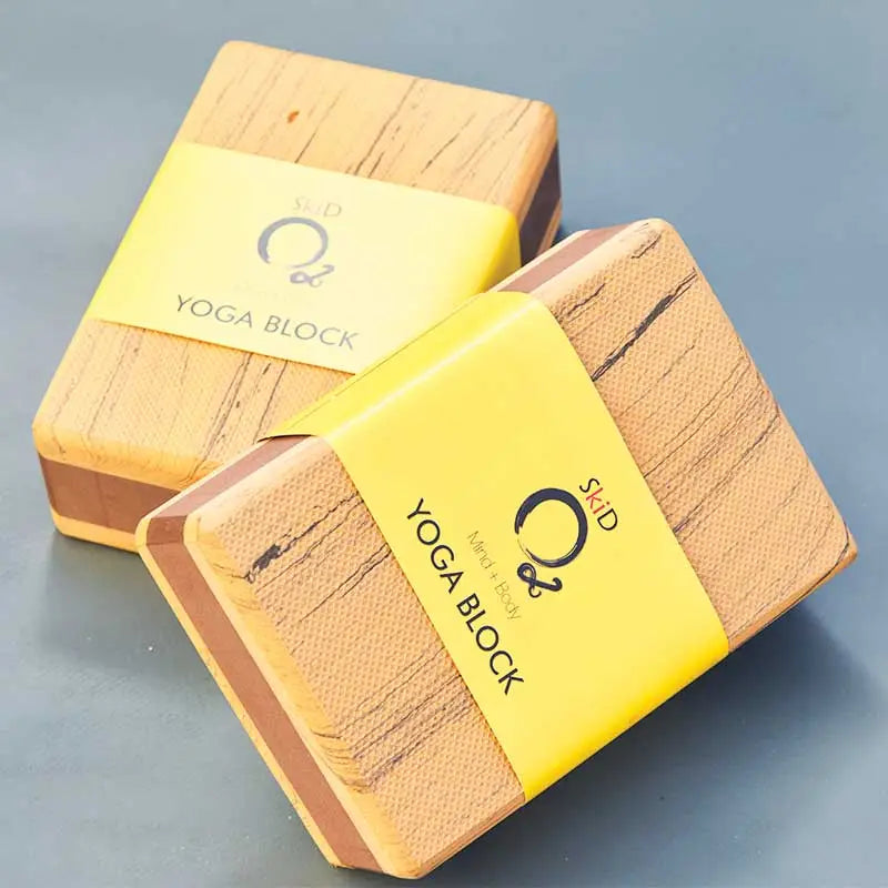 SkiD O2 Yoga Blocks- (Pack of 2) - Brown