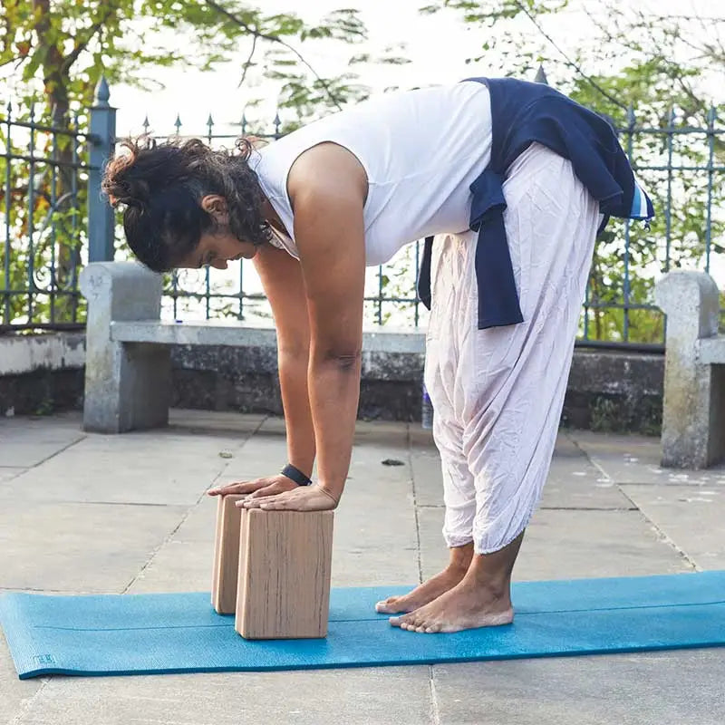 SkiD O2 Yoga Blocks- (Pack of 2) - Brown