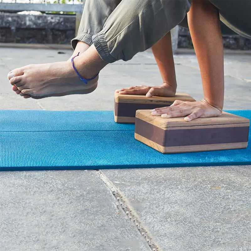 SkiD O2 Yoga Blocks- (Pack of 2) - Brown