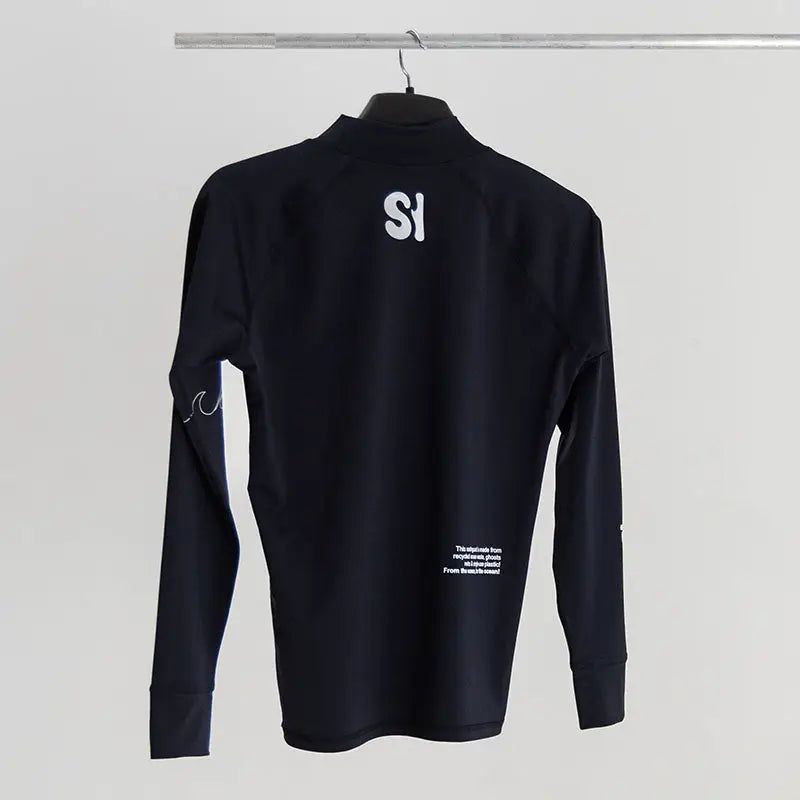 Surface Interval Women's Oceanic Human Rash Guard full sleeve T-shirt in black, designed for sun protection and active wear.