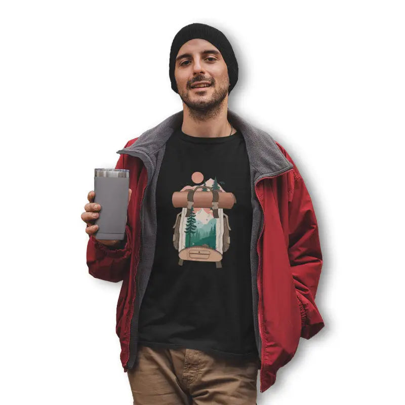The Mahua Store Men’s Bag full of Memories Print T-shirt - Black / XS - T-shirt
