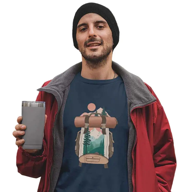 The Mahua Store Men’s Bag full of Memories Print T-shirt - Navy / XS - T-shirt