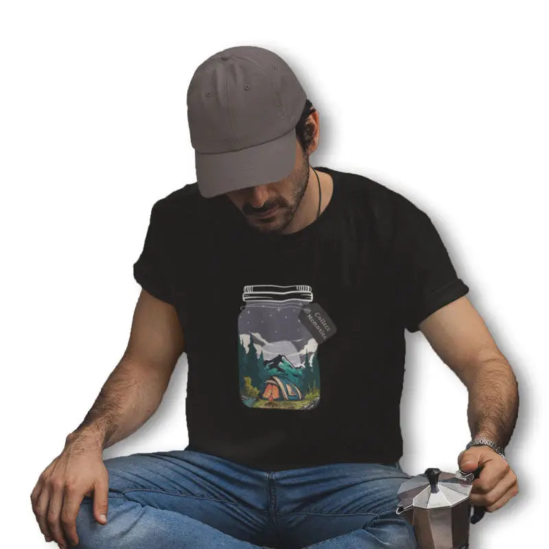 The Mahua Store Men’s Collect Memories Print T-shirt - Black / XS - T-shirt