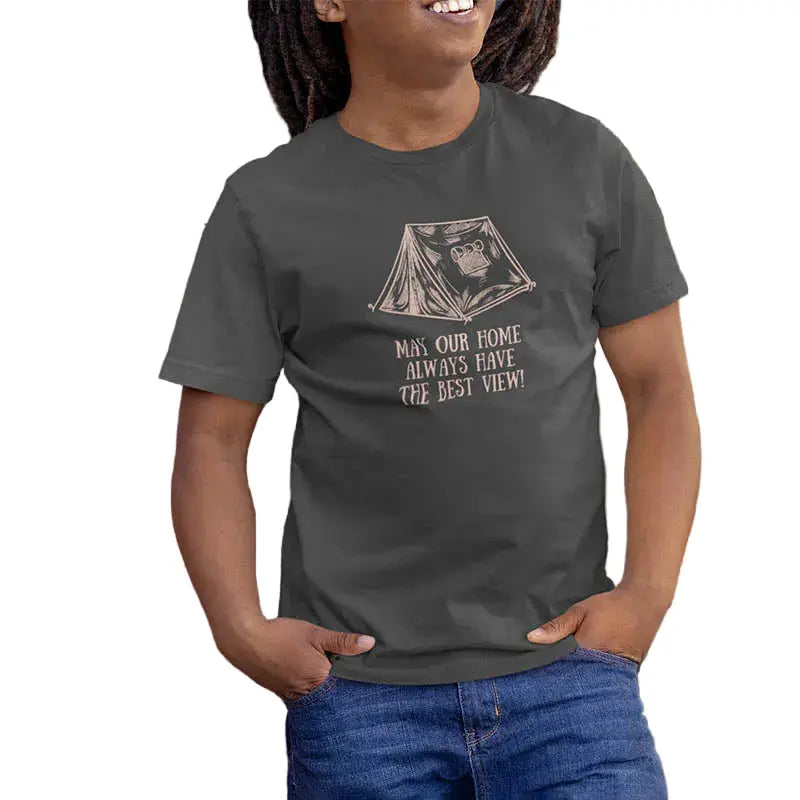 The Mahua Store Men’s Rambler’s Abode Print T-shirt - Gray / XS - T-shirt