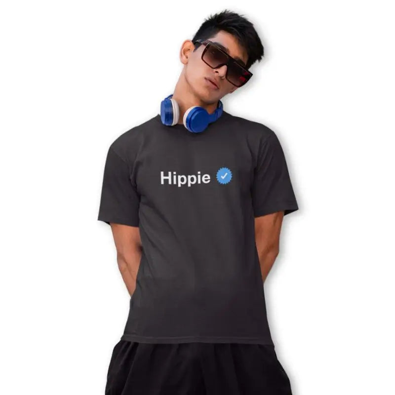The Mahua Store Men’s The Verified Hippie Male Print T-shirt - Olive / XS - T-shirt