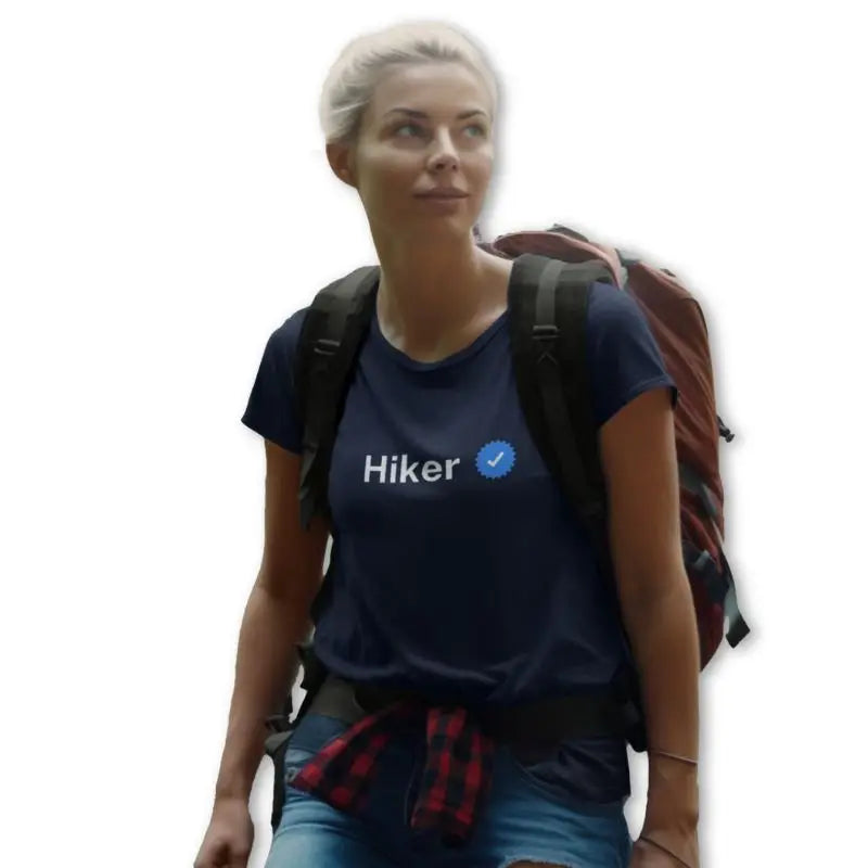 The Mahua Store Women’s The Verified Hiker Female Print T-shirt - Navy / XS - T-shirt