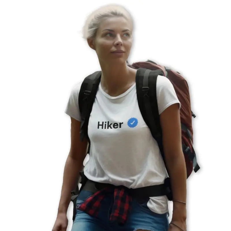 The Mahua Store Women’s The Verified Hiker Female Print T-shirt - White / XS - T-shirt